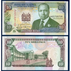 Kenya Pick N°24d, Billet de banque de 10 Shillings 1992