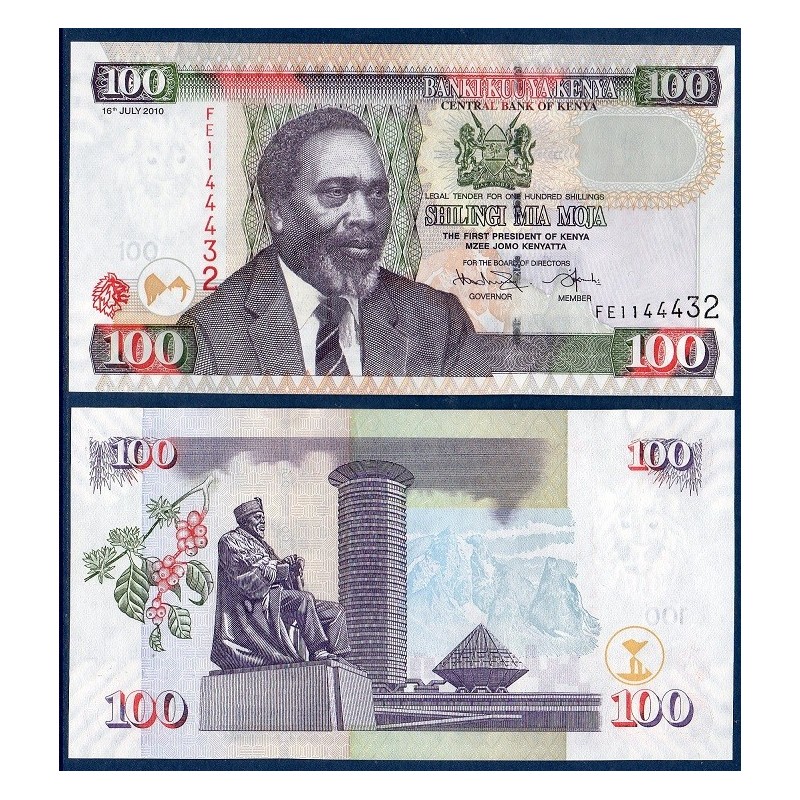 Kenya Pick N°48e, Billet de banque de 100 Schillings 2010