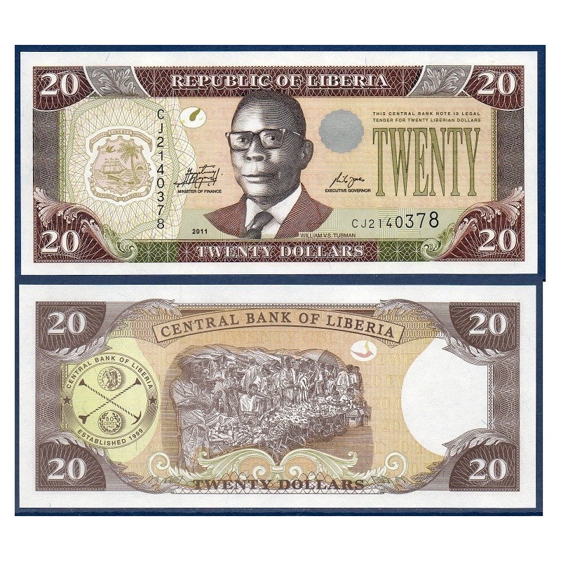 Liberia Pick N°28a, Billet de banque de 20 Dollars 2003