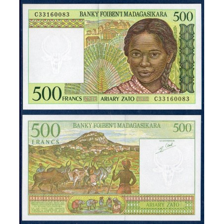 Madagascar P.75b, Neuf, Billet de 500 Francs - 100 Ariary 1995 Bergers