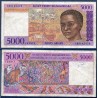 Madagascar P.78b, TB, Billet de 5000 Francs - 1000 ariary 1994-1995 Lémuriens