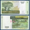 Madagascar P.90b, Neuf, Billet de 2000 Ariary Francs 2009 Terrasses