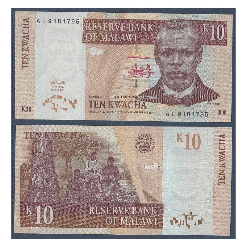 Malawi Pick N°51, Billet de banque de 10 kwatcha 2004-2006