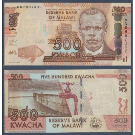 Malawi P.61b, Neuf, Billet de 500 kwatcha 2013 Barrage