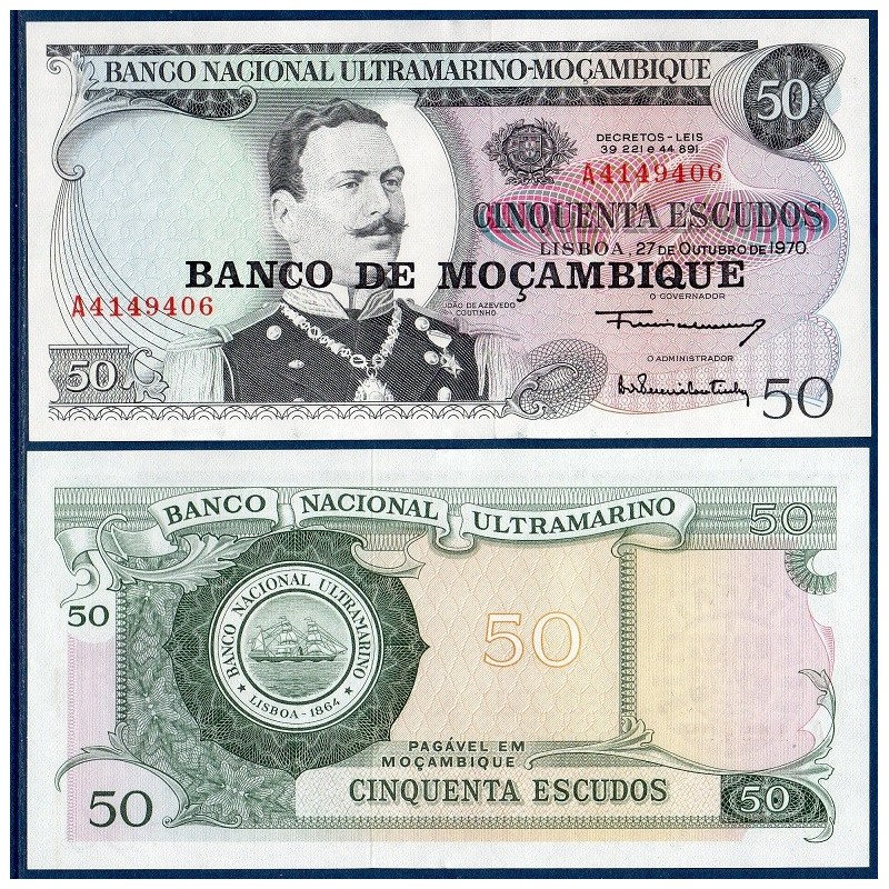 Mozambique Pick N°116, Billet de banque de 50 Escudos 1976
