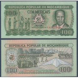 Mozambique Pick N°130, Billet de banque de 100 meticais 1989
