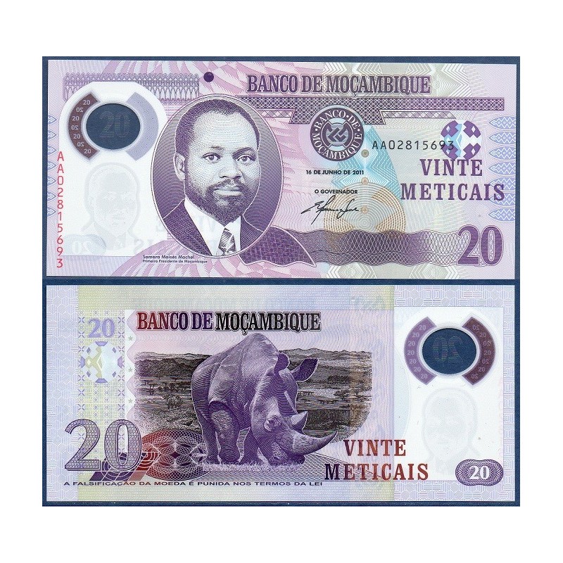 Mozambique Pick N°149a, Billet de banque de 20 meticais 2011
