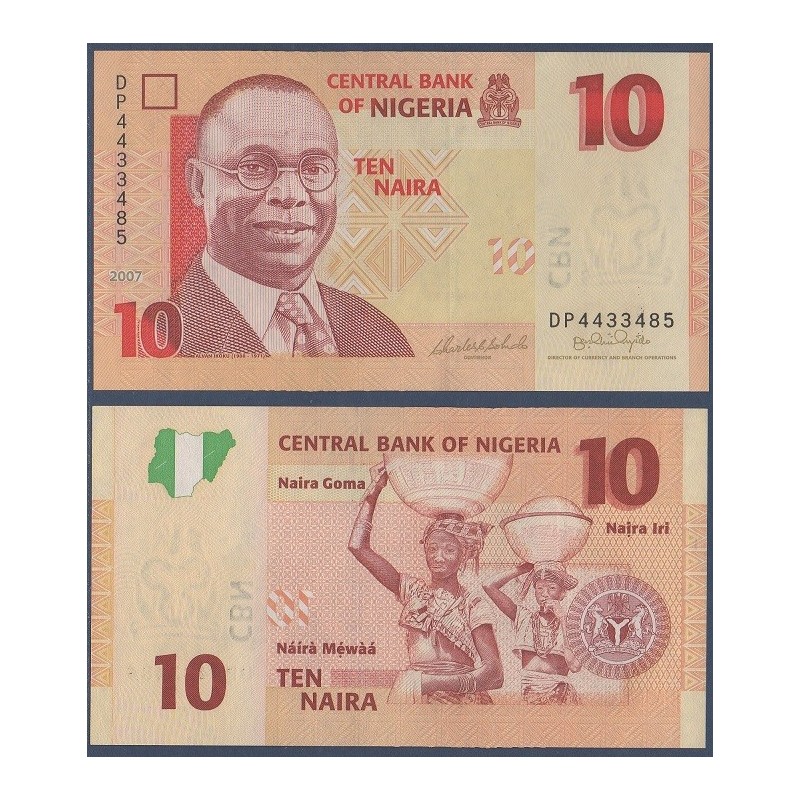 Nigeria Pick N°33b, Billet de Banque de 10 Naira 2007