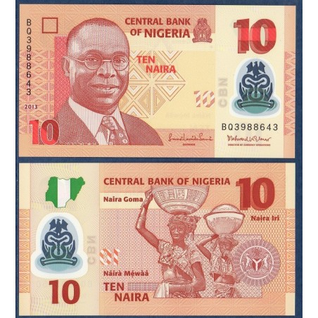 Nigeria Pick N°39d, Billet de Banque de 10 Naira 2013
