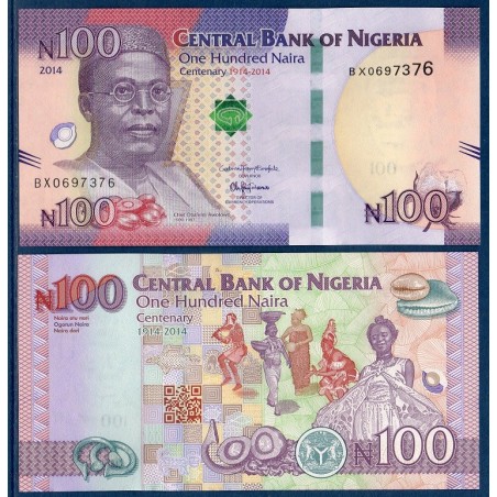 Nigeria Pick N°41, Billet de Banque de 100 Naira 2014