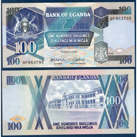 Ouganda Pick N°31b, Billet de banque de 100 Shillings 1988