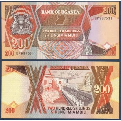 Ouganda Pick N°32b, Billet de banque de 200 Shillings 1991-1998