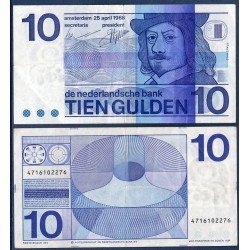 Pays Bas Pick N°91b, Billet de Banque de 10 Gulden 1968