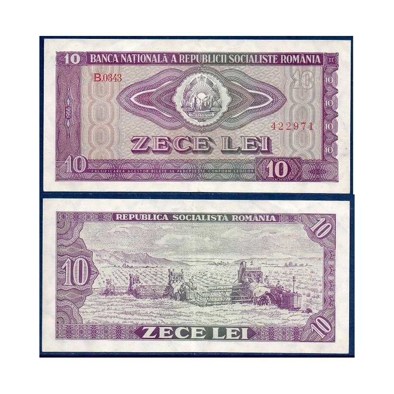 Roumanie Pick N°94a, Billet de banque de 10 leï 1966