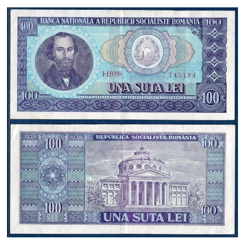 Roumanie Pick N°97a, Billet de banque de 100 leï 1966