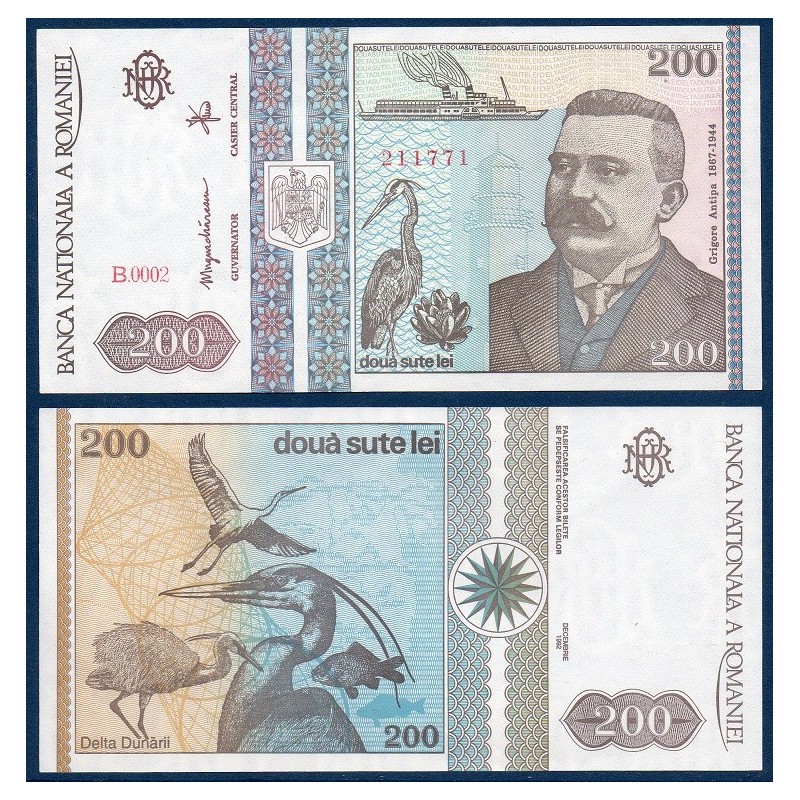 Roumanie Pick N°100a, Billet de banque de 200 leï 1992