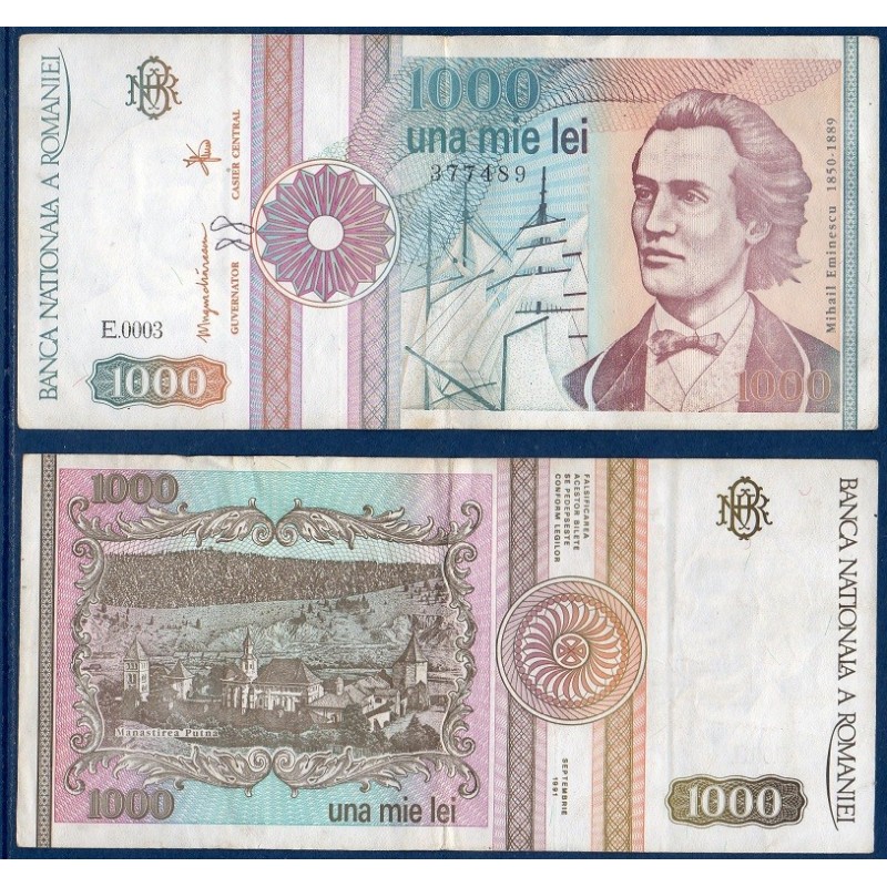 Roumanie Pick N°101Aa, Billet de banque de 1000 leï 1990