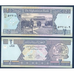 Afghanistan Pick N°65a, Billet de banque de 2 afghanis 2002
