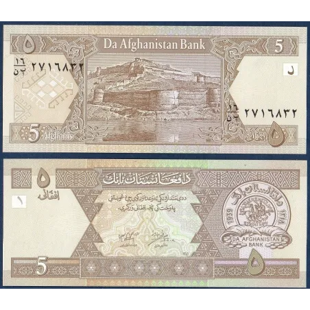 Afghanistan P.66a neuf Billet de 5 afghanis 2002 Bala Hissar