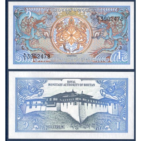 Bhoutan Pick N°12b Billet de banque de 1 Ngultrum 1990