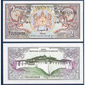 Bhoutan Pick N°13 Billet de banque de 2 Ngultrum 1986