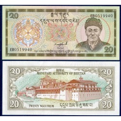 Bhoutan Pick N°16b Billet de banque de 20 Ngultrum 1992