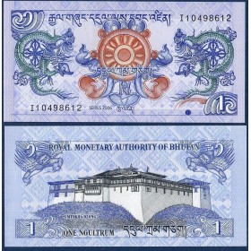 Bhoutan Pick N°27a Billet de banque de 1 Ngultrum 2006