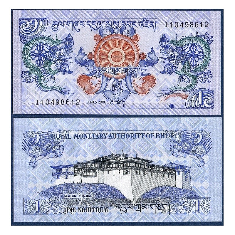 Bhoutan Pick N°27a Billet de banque de 1 Ngultrum 2006-2013
