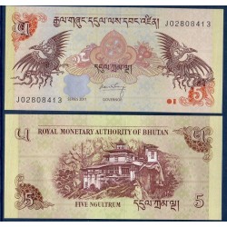 Bhoutan Pick N°28b Billet de banque de 5 Ngultrum 2011