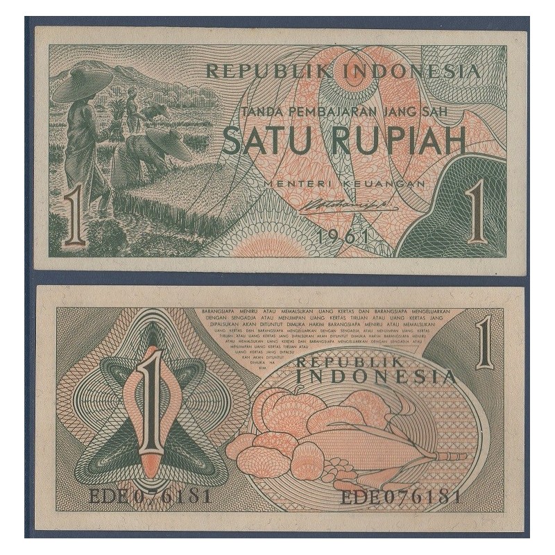 Indonésie Pick N°78, Billet de banque de 1 Rupiah 1961