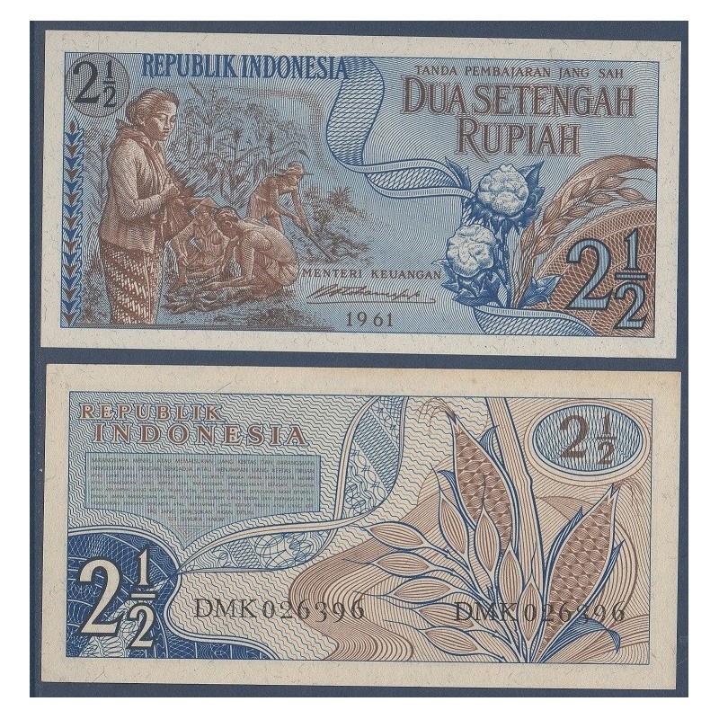 Indonésie Pick N°79, Billet de banque de 2.5 Rupiah 1961
