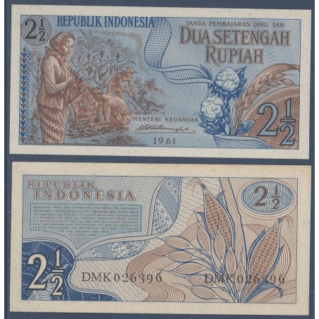Indonésie Pick N°79, Billet de banque de 2.5 Rupiah 1961