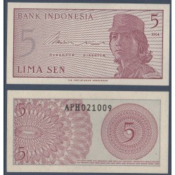 Indonésie Pick N°91, Billet de 5 sen 1964