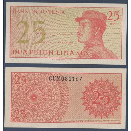 Indonésie Pick N°93a, Billet de banque de 25 sen 1964