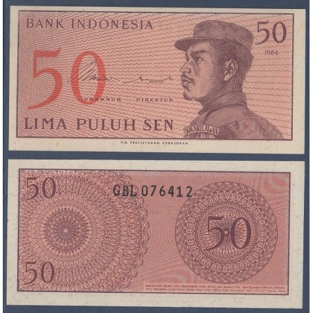 Indonésie Pick N°94a, Billet de banque de 50 sen 1964