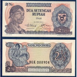 Indonésie Pick N°103a, Billet de banque de 2 1/2 Rupiah 1968