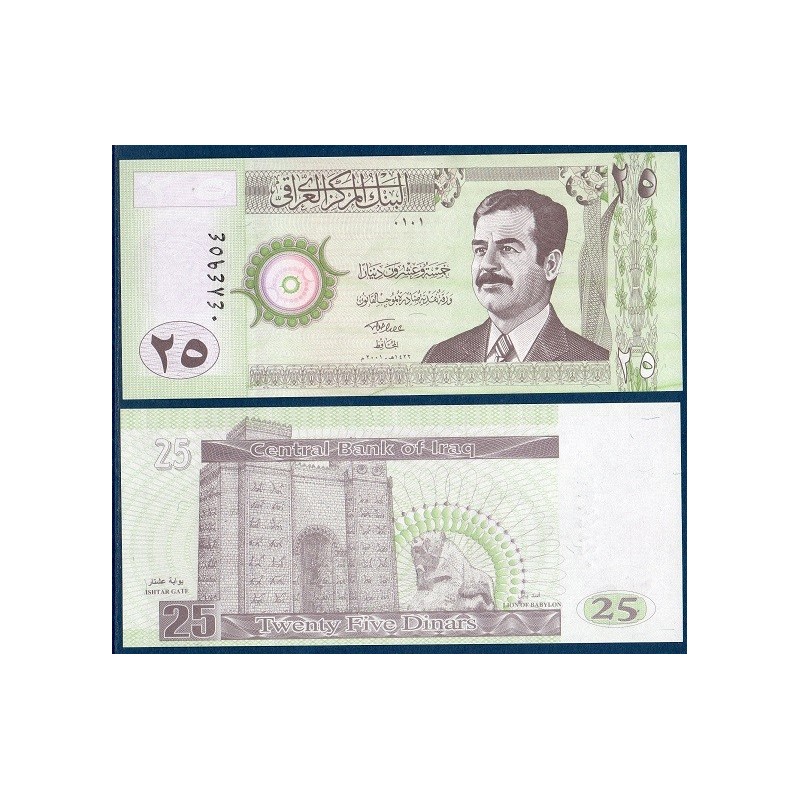 Irak Pick N°86, Billet de banque de 25 Dinars 2001