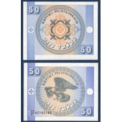 Kirghizistan Pick N°3b Billet de banque de 50 Tyiyn 1993