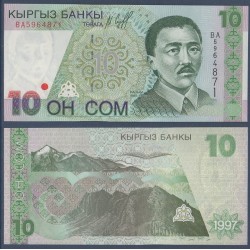Kirghizistan Pick N°14a Billet de banque de 10 som 1997