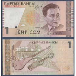 Kirghizistan Pick N°15a Billet de banque de 1 som 1999