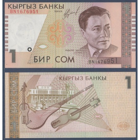 Kirghizistan Pick N°15a Billet de banque de 1 som 1999