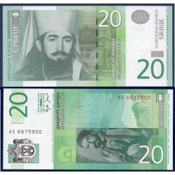 Serbie Pick N°47a, Billet de banque de 20 Dinara 2006