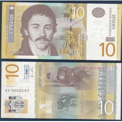 Serbie Pick N°54a, Billet de banque de 10 Dinara 2011