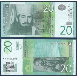 Serbie Pick N°55, Billet de banque de 20 Dinara 2011