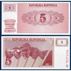 Slovénie Pick N°3a, Billet de banque de 5 Tollarjev 1990