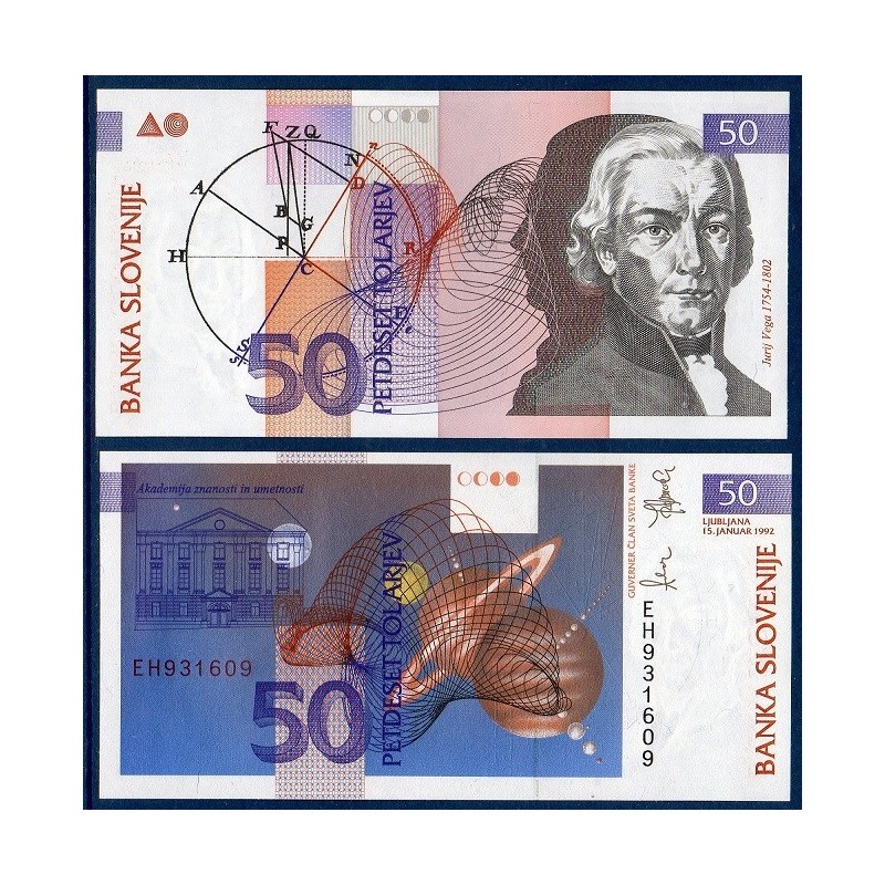 Slovénie Pick N°13a, Billet de banque de 50 Tollarjev 1992