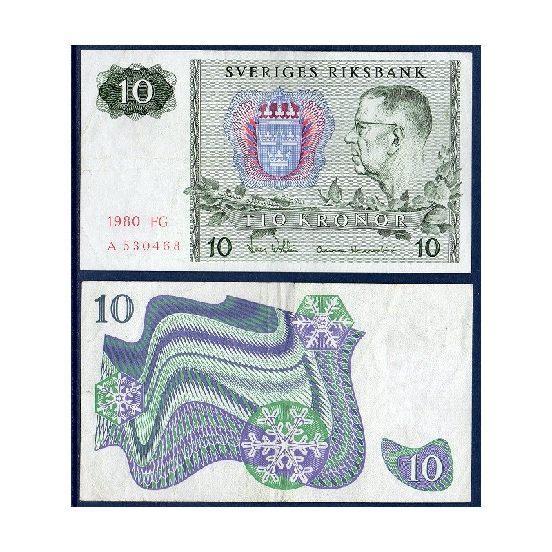 Suède Pick N°52e, Billet de banque de 10 Kronor 1980-1990