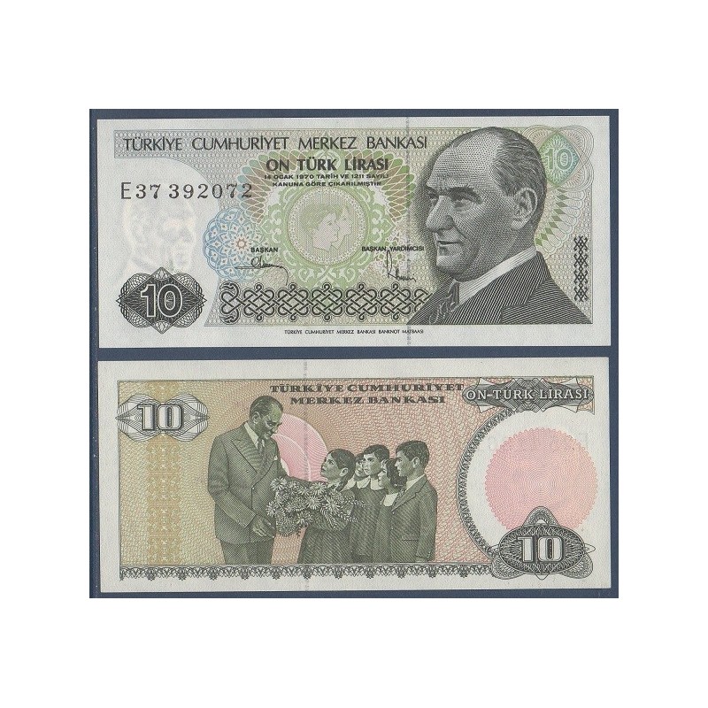 Turquie P.193a, neuf Billet de 10 Lira 1982-1987 enfants Turquie P.193a, neuf Billet de 10 Lira 1982-1987 enfants