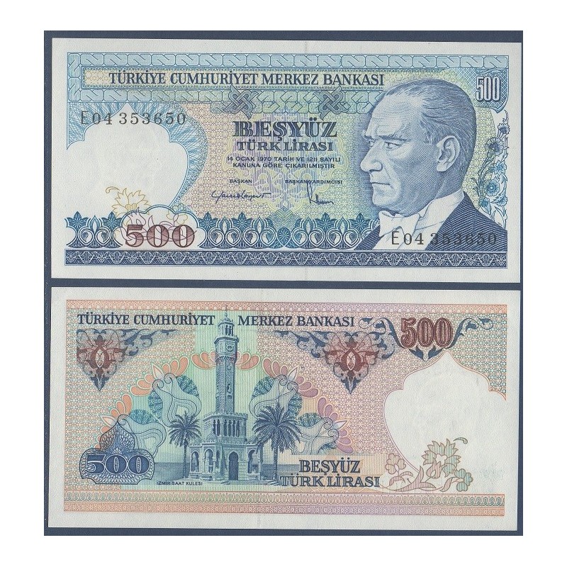 Turquie Pick N°195, Billet de banque de 500 Lira 1984