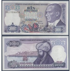 Turquie Pick N°196, Billet de banque de 1000 Lira 1986